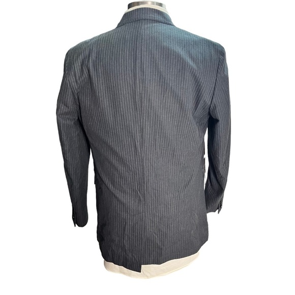 Banana Republic Modern Fit Men Medium Grey Light Grey Striped Suit Jacket Sz 44L - Picture 6 of 16